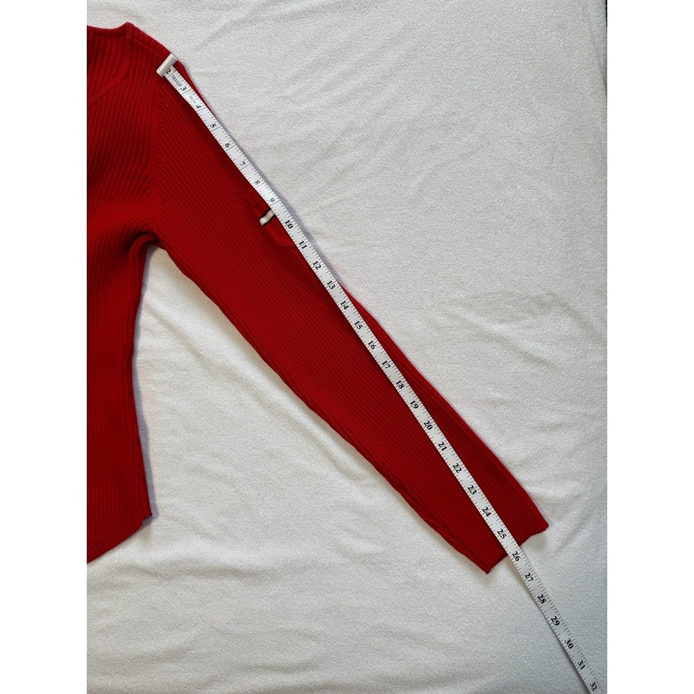 Vintage Y2K Preppy Red Ribbed Tommy Hilfiger Sweater Size XL - Picture 7 of 7